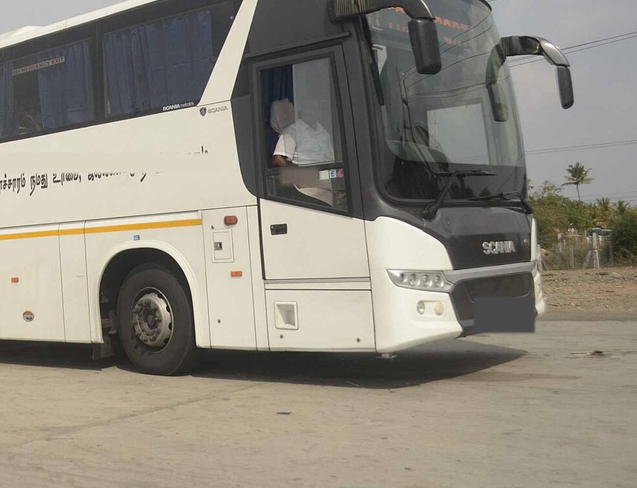Raahi Vacation 45 seater coach, entry door and cab